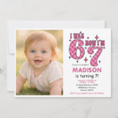 Funny 7th Birthday | “I Was 6, Now 7” Party 招待状 (正面)