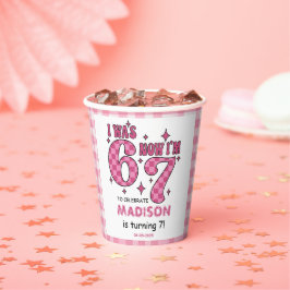 Funny 7th Birthday | “I Was 6, Now 7” Party 紙コップ