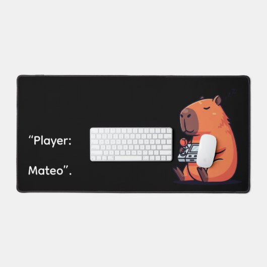 Funny 80s Gaming Mouse Pad – Capybara Design デスクマット (キーボード&マウス)