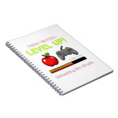 Funny 8th Grade Level Up Gamer | Trophy Unlocked  ノートブック (右側)