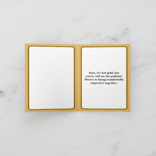 Funny 8th Wedding Anniversary Bronze Medal カード (内部)