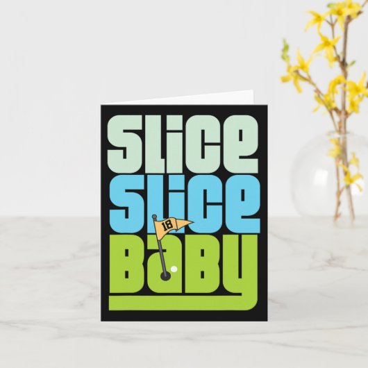 Funny 90's Pun Slice Slice Baby Golf T Shirt  カード (黄色い花)