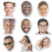 Funny 9 Photo Coworkers Custom Cut Vinyl シール (正面)