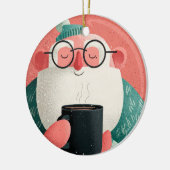 Funny A Cheerful Man With Glasses Happy Holiday  セラミックオーナメント (左)