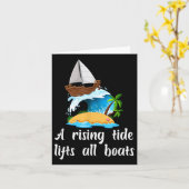 Funny A Rising Tide Lifts All Boats  カード (黄色い花)