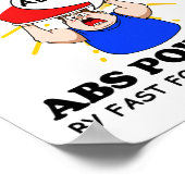 Funny Abs Exercise Fast Food Gym Workout Bodybuild ポスター (角)
