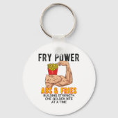 Funny Abs Exercise French Fries Muscle Building Bo キーホルダー (正面)