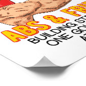 Funny Abs Exercise French Fries Muscle Building Bo ポスター (角)