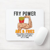 Funny Abs Exercise French Fries Muscle Building Bo マウスパッド (マウス)