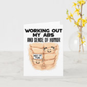 Funny Abs Exercise Muscle Building Bodybuilding  カード (黄色い花)