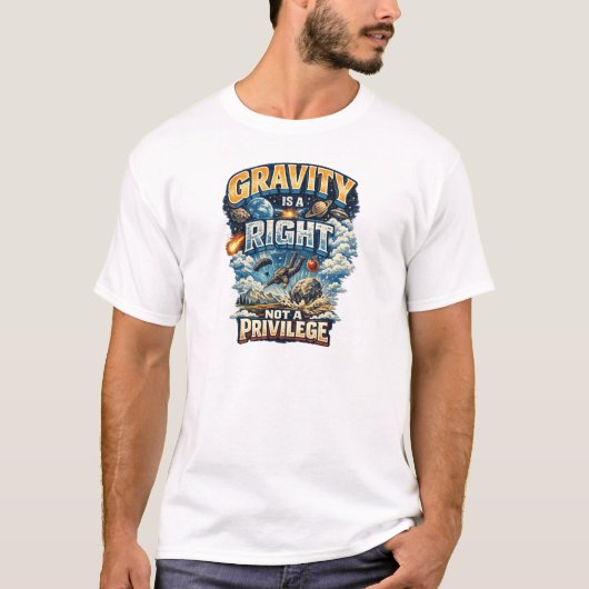 Funny Absurd Science Gravity  Tシャツ (正面)