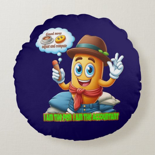 Funny Accountant ラウンドクッション (正面)