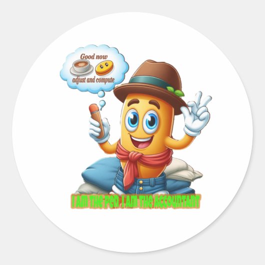 Funny Accountant ラウンドシール (正面)