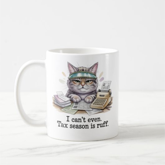 Funny Accountant Mug Tax Season Is Ruff Cat Gift f コーヒーマグカップ (左)