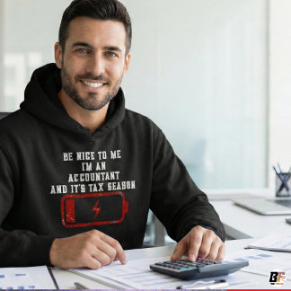 Funny Accountant Tax Season Low Battery Custom Nam パーカ