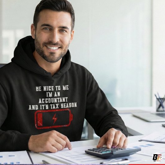 Funny Accountant Tax Season Low Battery Custom Nam パーカ