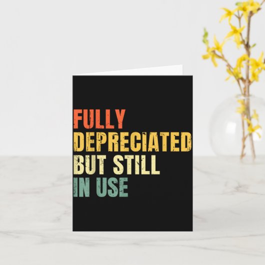 Funny Accounting Retro Fully Depreciated But Still カード (黄色い花)