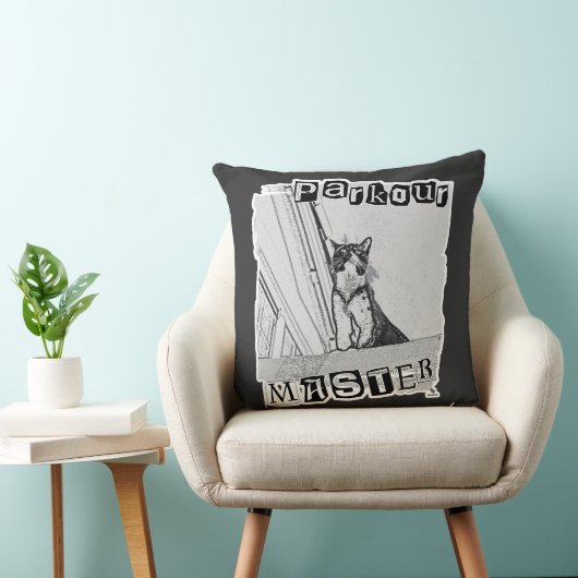 Funny Active Parkour Master Punk Kitty Design クッション (椅子)