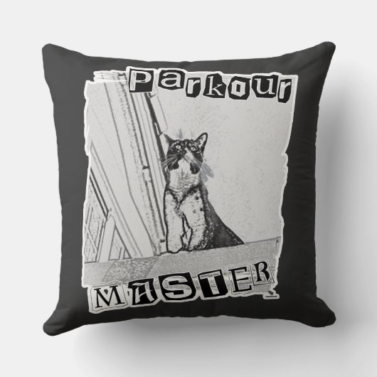 Funny Active Parkour Master Punk Kitty Design クッション (裏面)