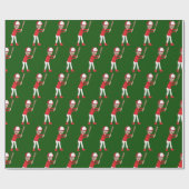 Funny Add Kids Face Photo Baseball Player Green ラッピングペーパー (フラット)