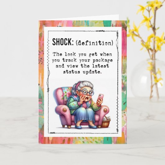 Funny Addicted To Online Shopping カード (黄色い花)