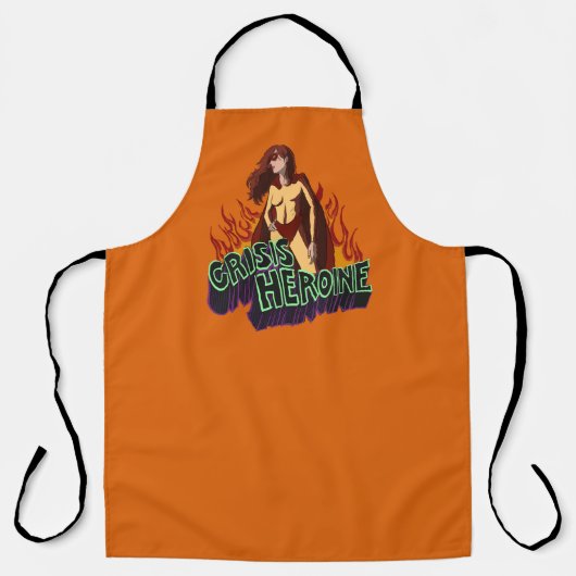 Funny ADHD Crisis Heroine Chaos Energy Retro Comic エプロン (正面)