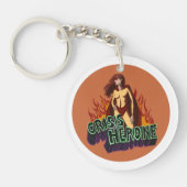 Funny ADHD Crisis Heroine Chaos Energy Retro Comic キーホルダー (正面)