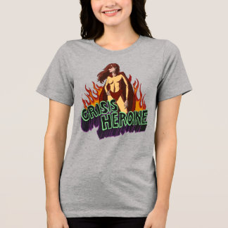 Funny ADHD Crisis Heroine Chaos Energy Retro Comic トライブレンドＴシャツ