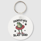 Funny ADHD Frog Neurodivergent Meme Y2K Frogcore  キーホルダー (正面)