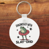Funny ADHD Frog Neurodivergent Meme Y2K Frogcore  キーホルダー (正面)