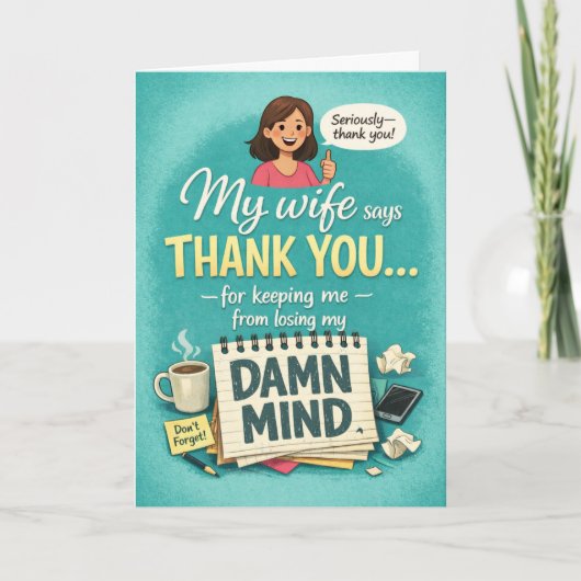 Funny Admin Pro Day Appreciation From the Wife カード (正面)