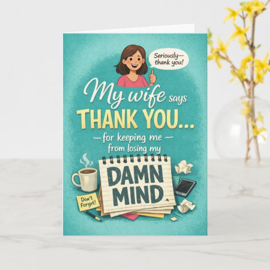 Funny Admin Pro Day Appreciation From the Wife カード (黄色い花)