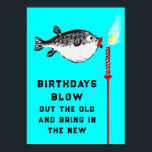 Funny Adult Birthday ポスター<br><div class="desc">Funny fish-themed birthday party decoration for your favorite over-the-hill guest of honor.</div>