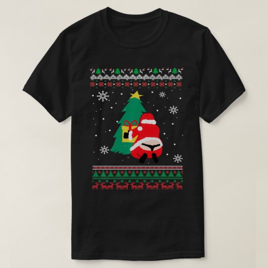 Funny Adult Santa's Whale Tail Thongs Ugly Christm Tシャツ (デザイン正面)