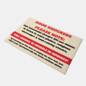 Funny Advance Fee Door Knocker Please Note Warning ドアマット (アングル)