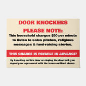Funny Advance Fee Door Knocker Please Note Warning ドアマット (正面)