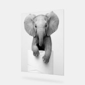 Funny Aesthetic Baby Elephant ToiletPaper Wildlife アクリルサイン (傾斜)