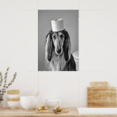 Funny Afghan Hound Bathroom Print, Toilet Paper ポスター (キッチン)