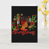 Funny African American Joy Christmas Black Woman A カード (黄色い花)
