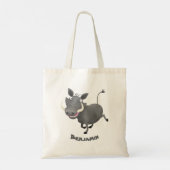 Funny african warthog pig cartoon illustration トートバッグ (裏面)