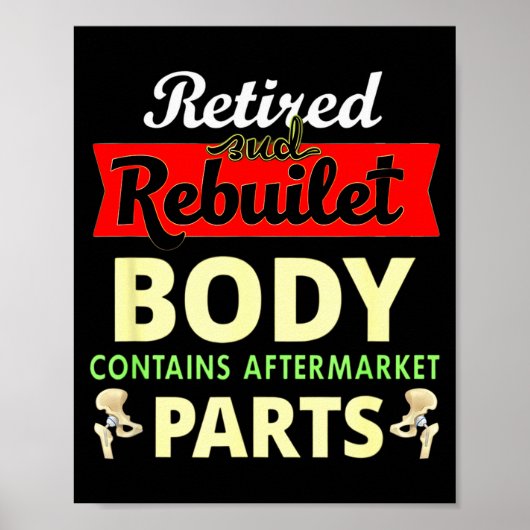 Funny After Hip Surgery Recovery Bionic Hip Replac ポスター (正面)