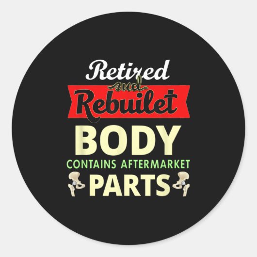 Funny After Hip Surgery Recovery Bionic Hip Replac ラウンドシール (正面)