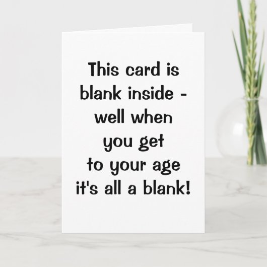 Funny Age Blank Happy Birthday Card カード (正面)
