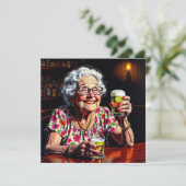 Funny Aging Humor Saloon Birthday Party 招待状 (スタンド正面)