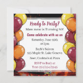 Funny Aging Humor Saloon Birthday Party 招待状 (裏面)