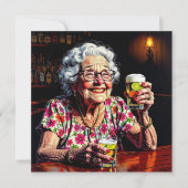 Funny Aging Humor Saloon Birthday Party 招待状 (正面)