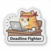 Funny AI Cat Meme – “Hold On, Let Me Ask My AI”  シール (正面)