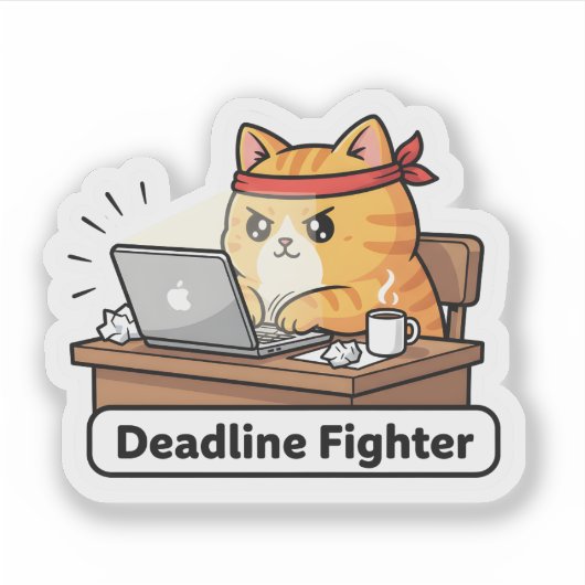 Funny AI Cat Meme – “Hold On, Let Me Ask My AI”  シール (正面)