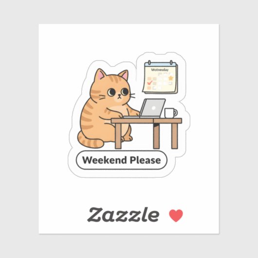 Funny AI Cat Meme – “Hold On, Let Me Ask My AI” シール (シート)