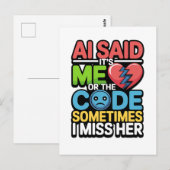 Funny AI Coding Quote – Programmer Humor ポストカード (正面/裏面)